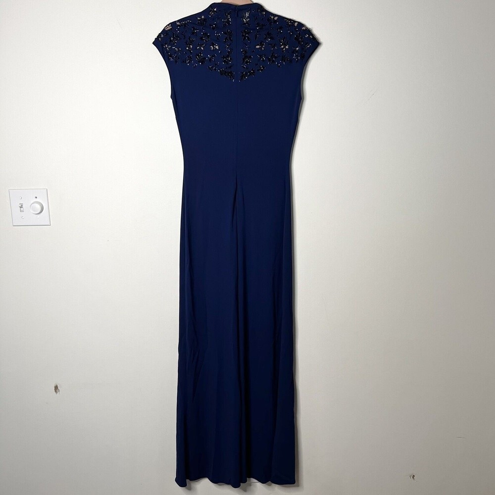 Rimini by Shaw Gown Formal Beaded Top Blue Maxi Women’s 6 - Picture 5 of 13